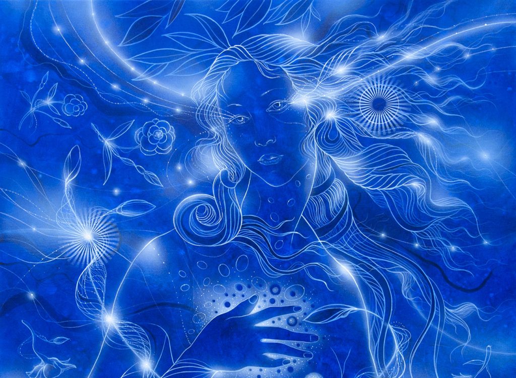 The birth of blue Venus Acrilyc on canvas cm100 x cm100 x cm4 2020