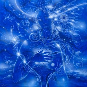The byrth of blue Venus Acrilyc on canvas cm100 x cm100 x cm4 2020